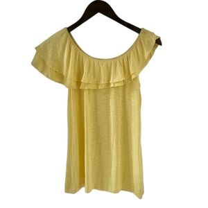 Lilly Pulitzer Yellow Wynne Ruffled Top Size Medium